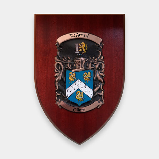 Research + Family Crest Plaque