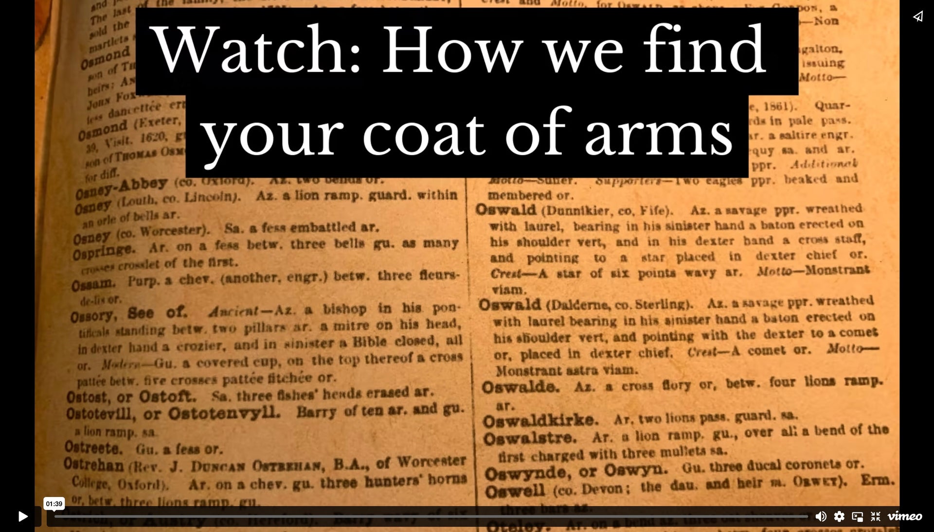 Load video: Video: How we find your coat of arms