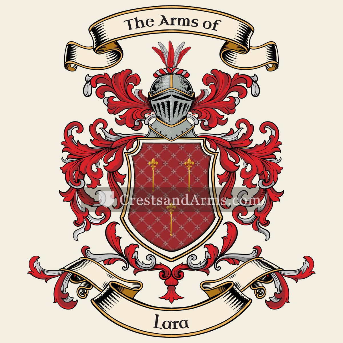 The Lara coat of arms, drawn from the recorded blazon
