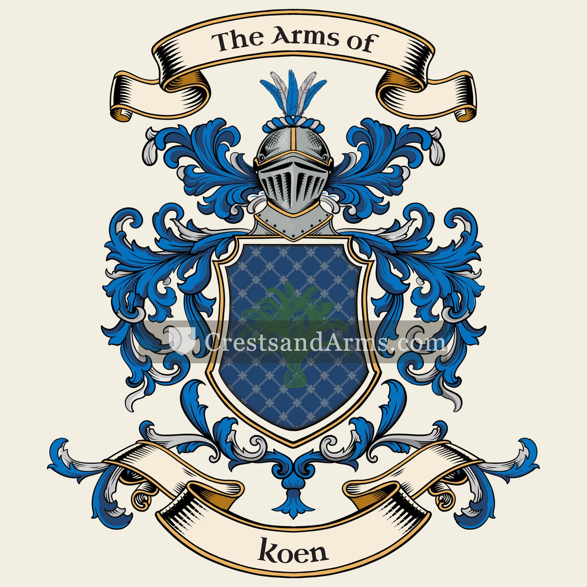 The Koen coat of arms, drawn from the recorded blazon