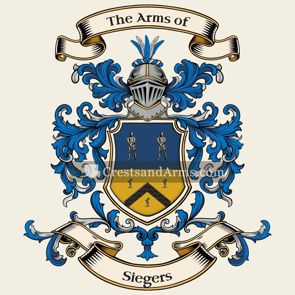 The Siegers coat of arms, drawn from the recorded blazon