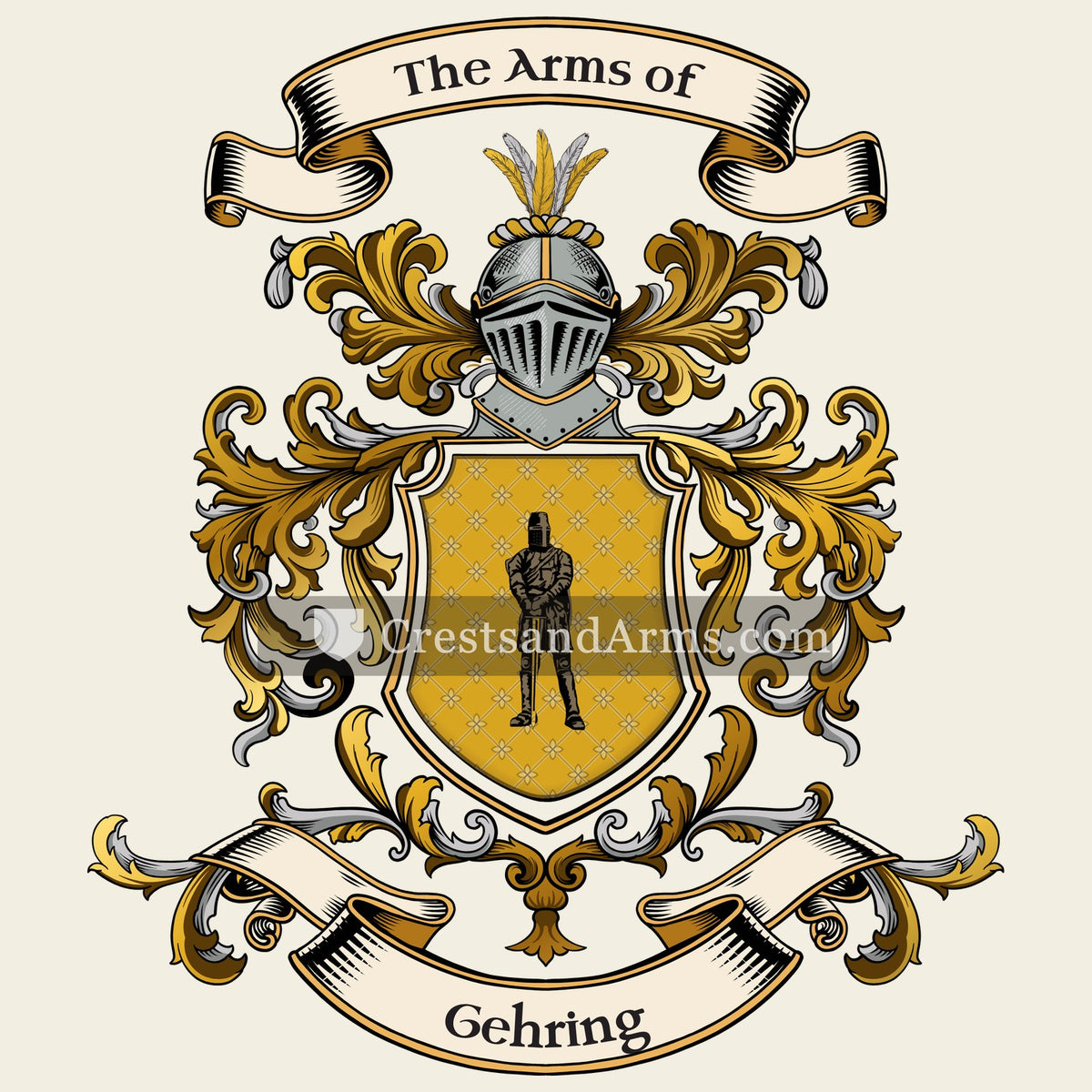 The Gehring coat of arms, drawn from the recorded blazon