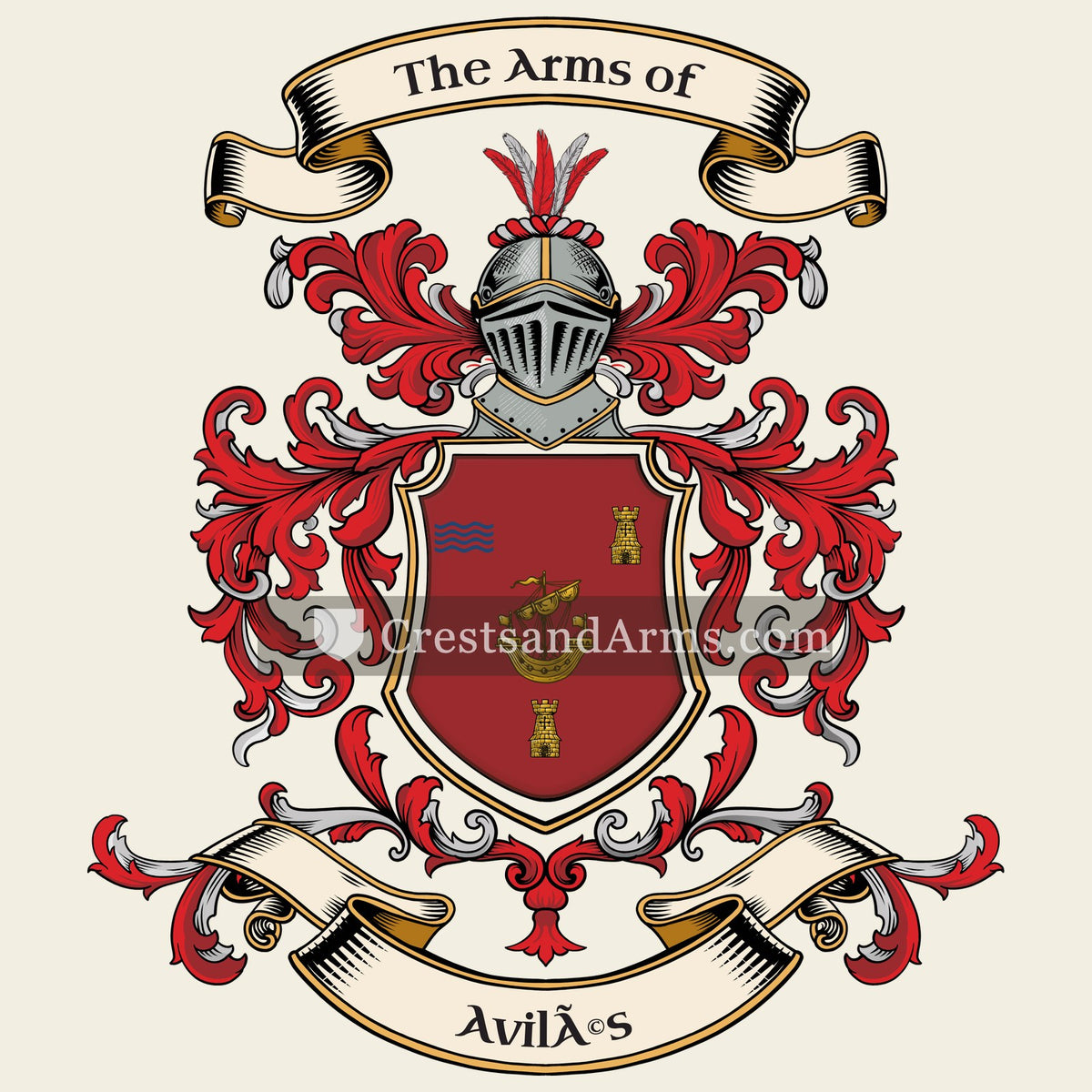 The Avilés coat of arms, drawn from the recorded blazon