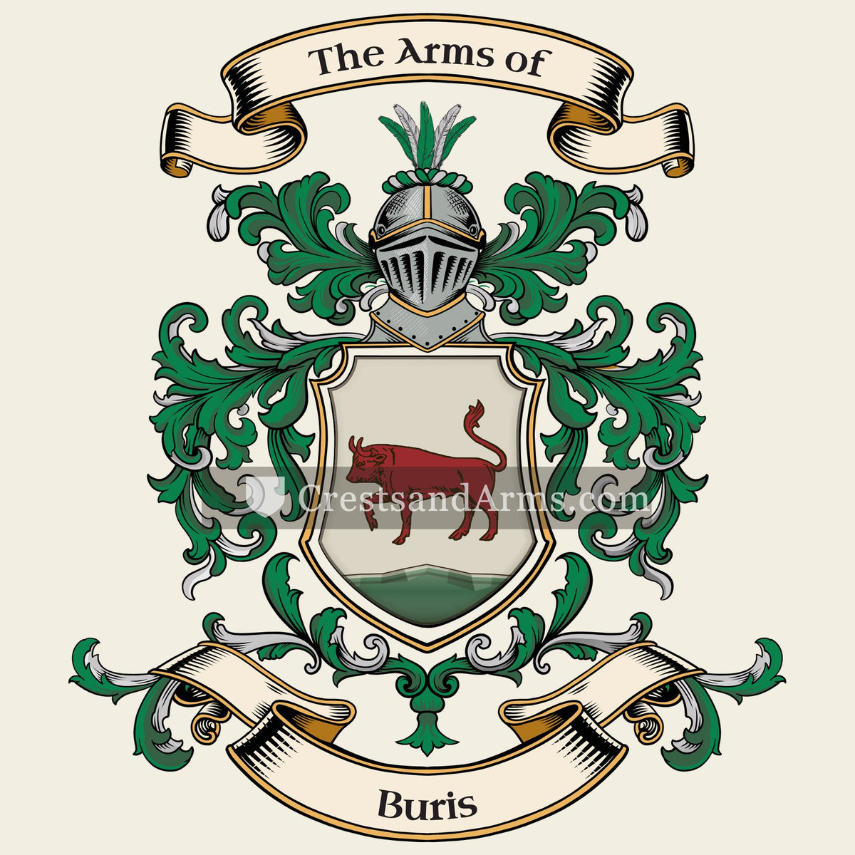 The Buris coat of arms, drawn from the recorded blazon