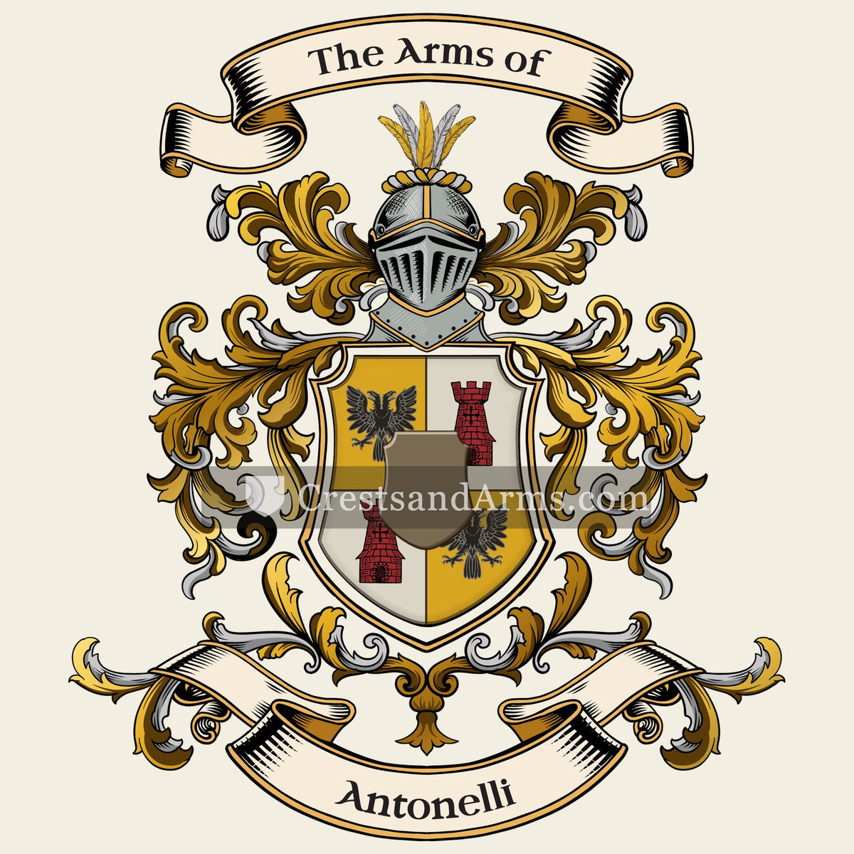 The Antonelli coat of arms, drawn from the recorded blazon