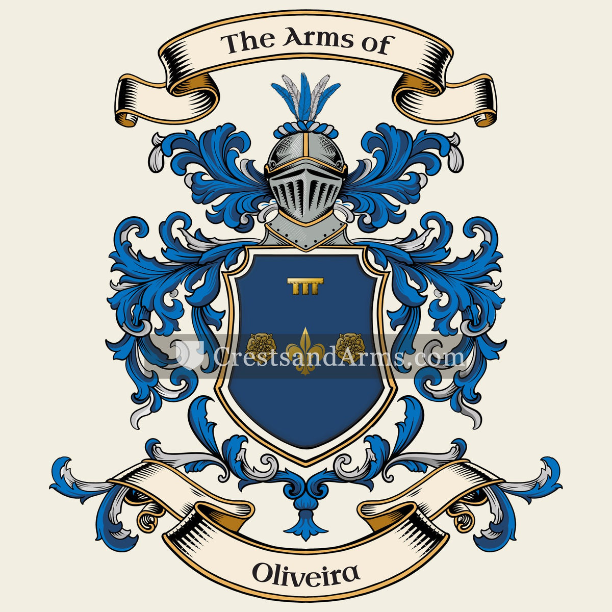 The Oliveira coat of arms, drawn from the recorded blazon