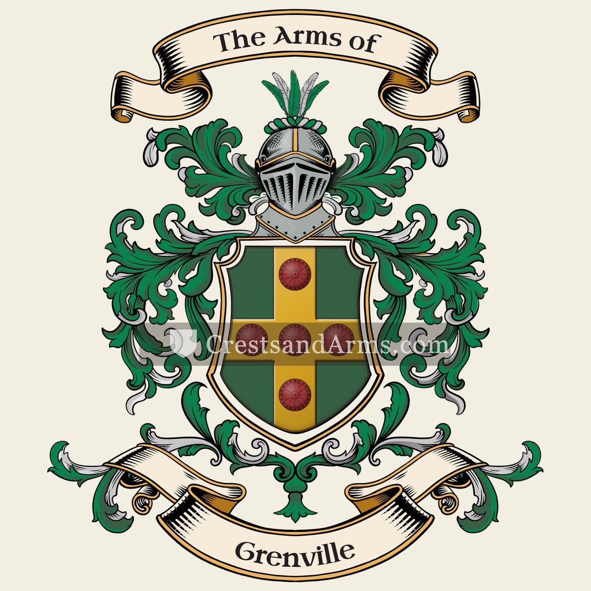 The Grenville coat of arms, drawn from the recorded blazon