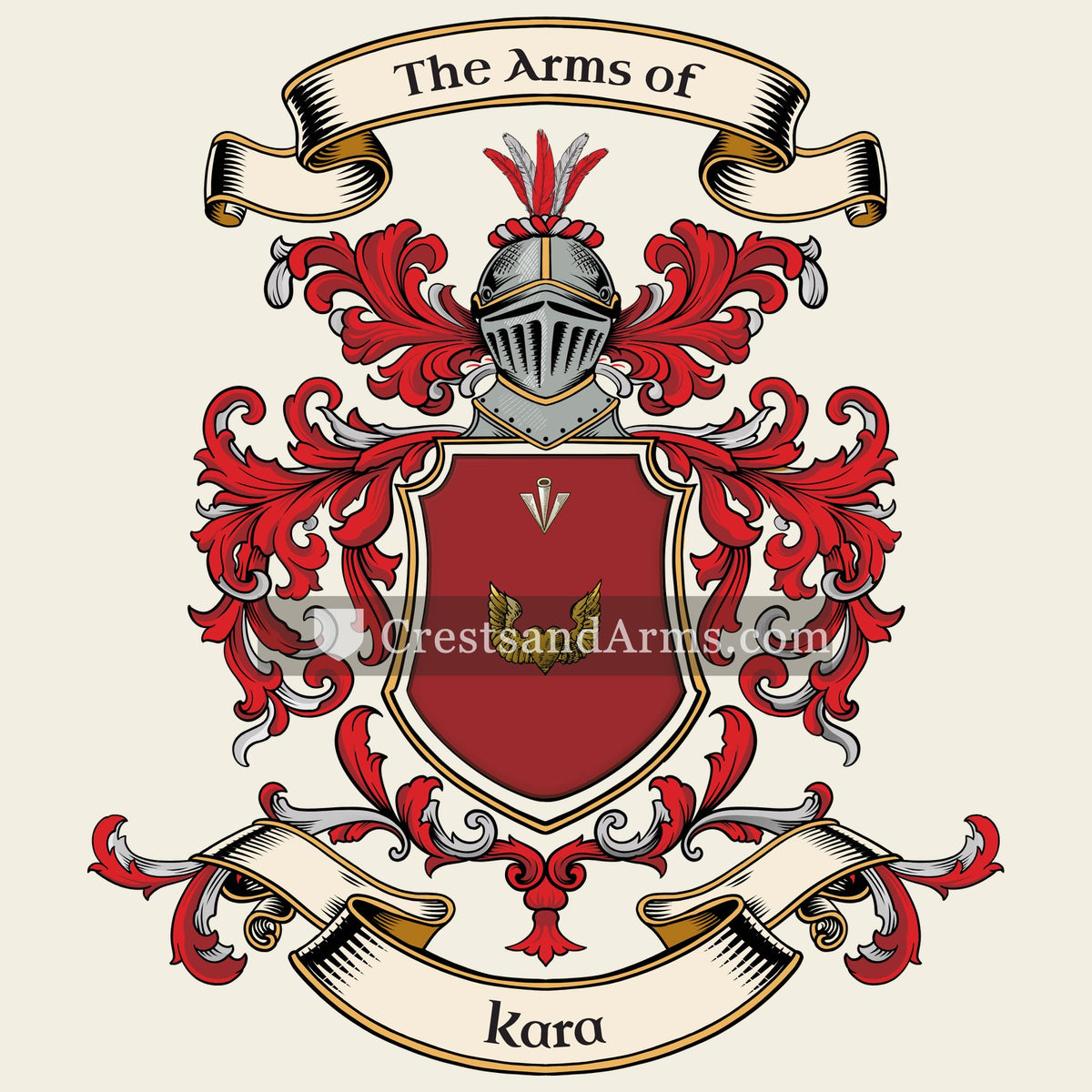 The Kara coat of arms, drawn from the recorded blazon