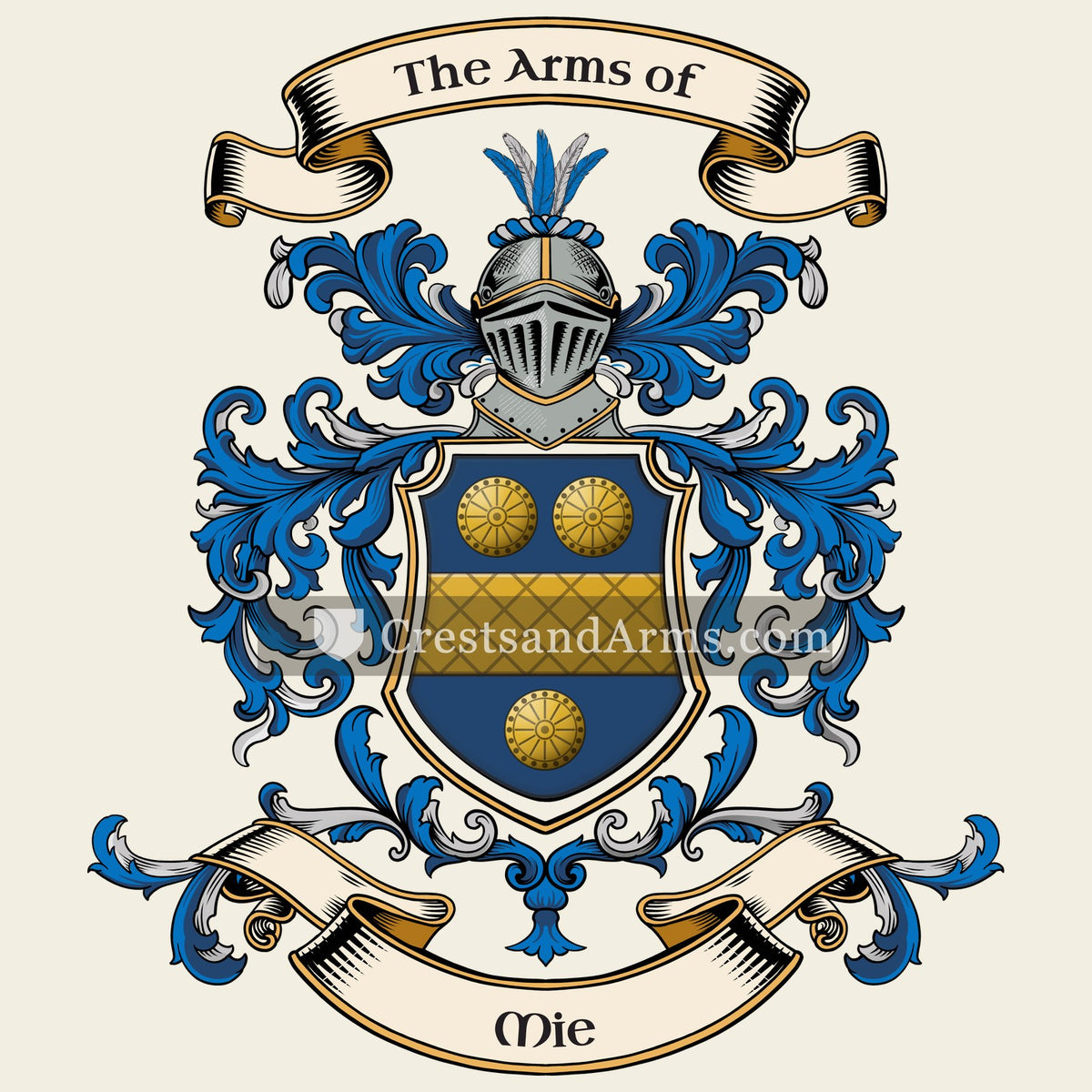 The Mie coat of arms, drawn from the recorded blazon