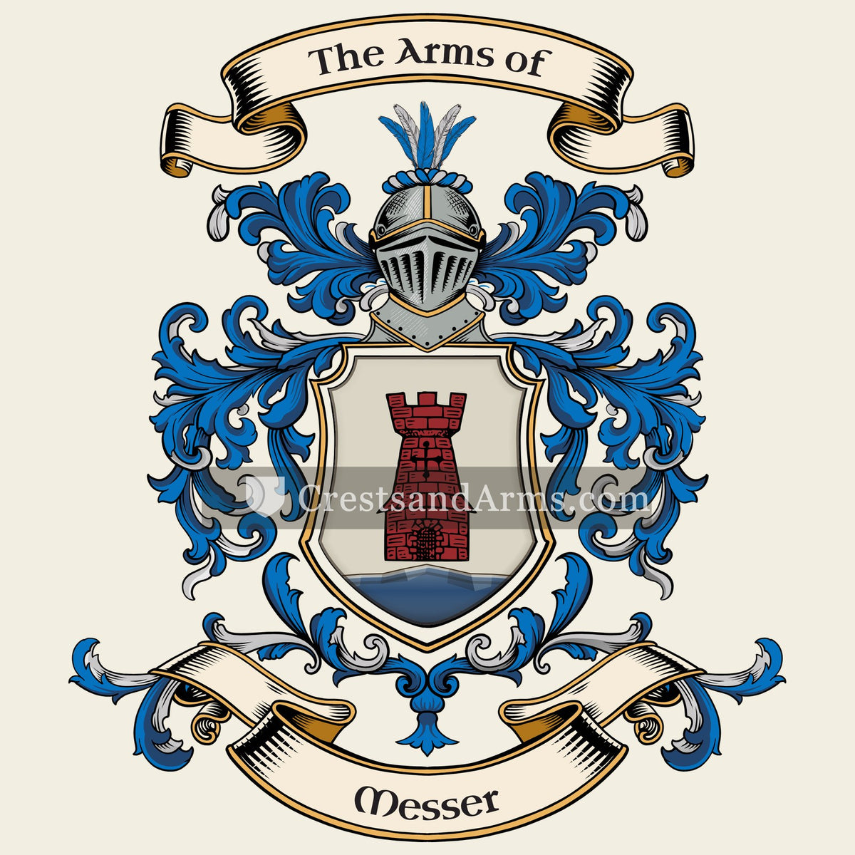 The Messer coat of arms, drawn from the recorded blazon