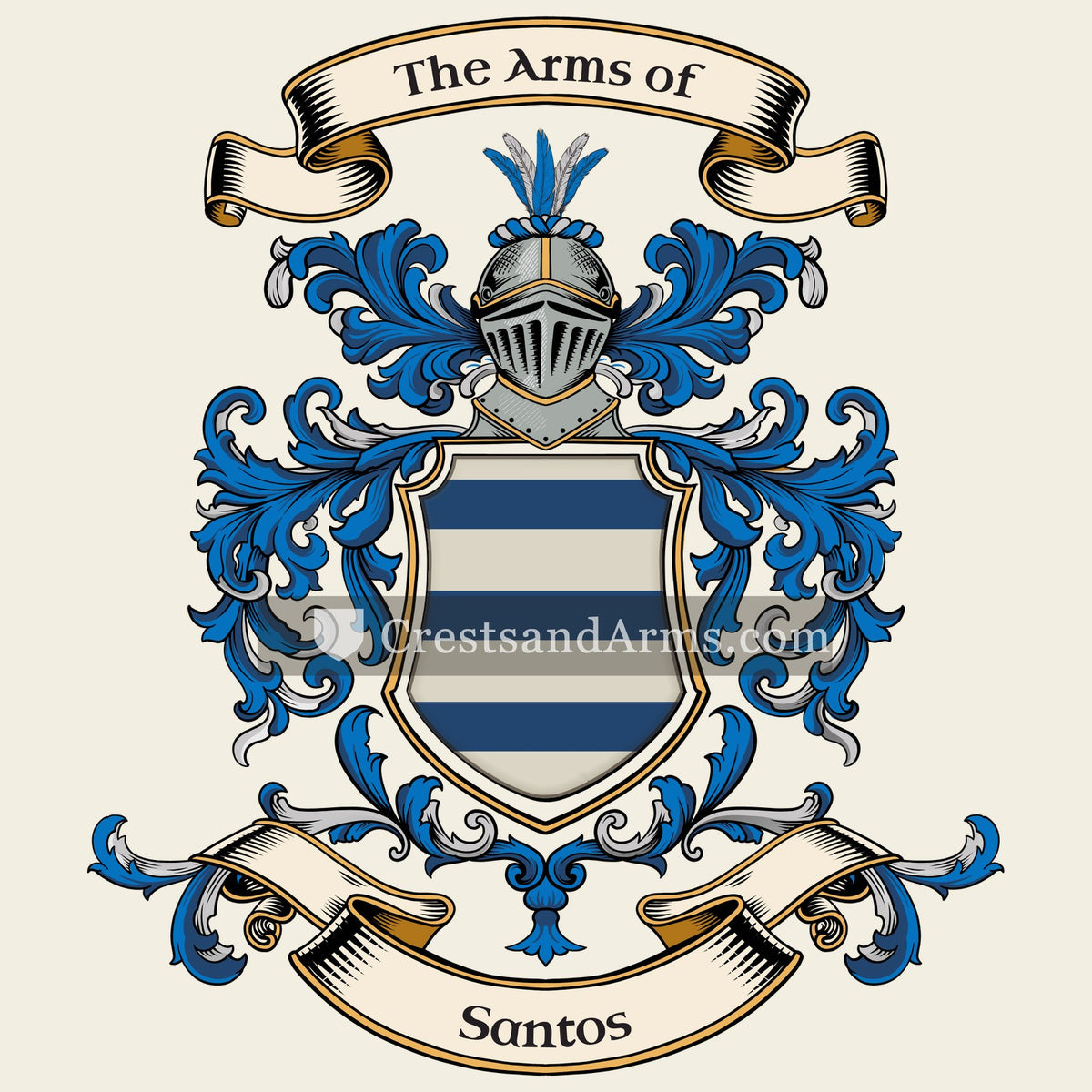 The Santos coat of arms, drawn from the recorded blazon