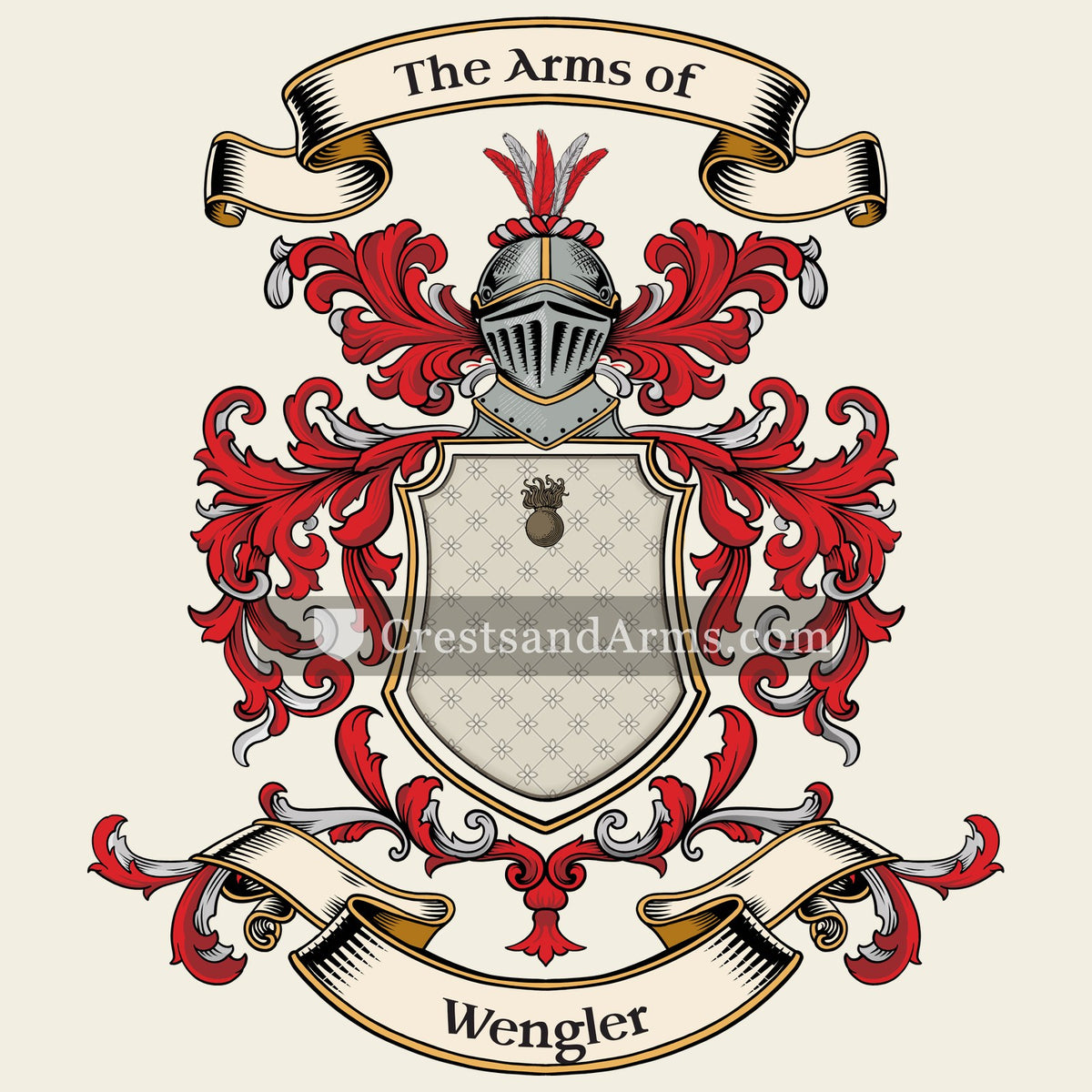 The Wengler coat of arms, drawn from the recorded blazon
