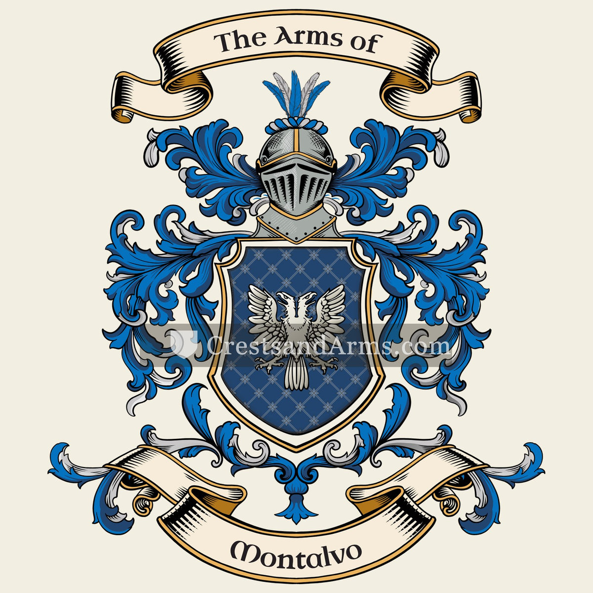 The Montalvo coat of arms, drawn from the recorded blazon