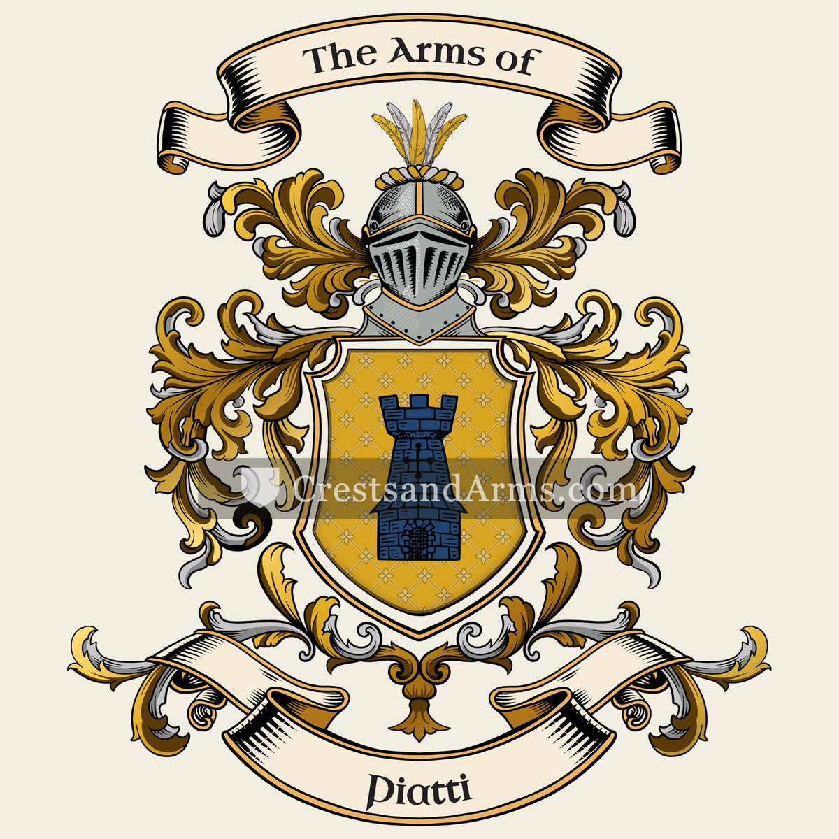 The Piatti coat of arms, drawn from the recorded blazon