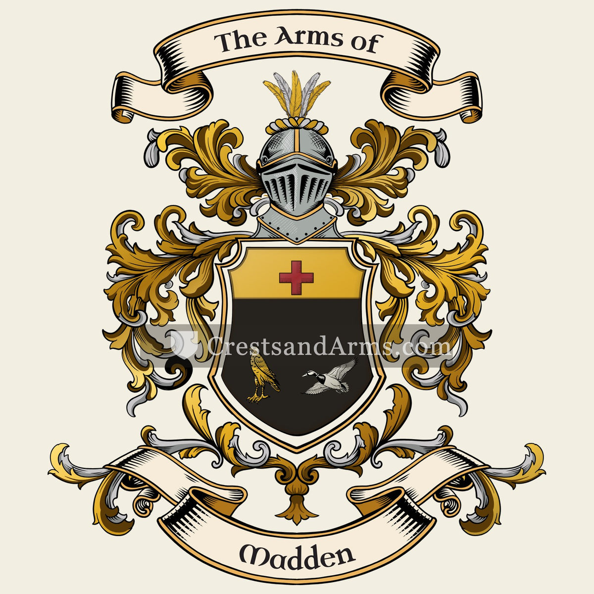 The Madden coat of arms, drawn from the recorded blazon