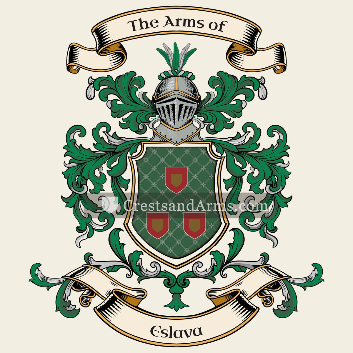 The Eslava coat of arms, drawn from the recorded blazon