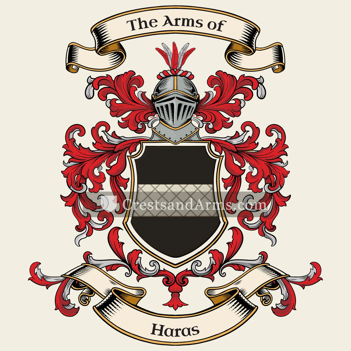 The Haras coat of arms, drawn from the recorded blazon