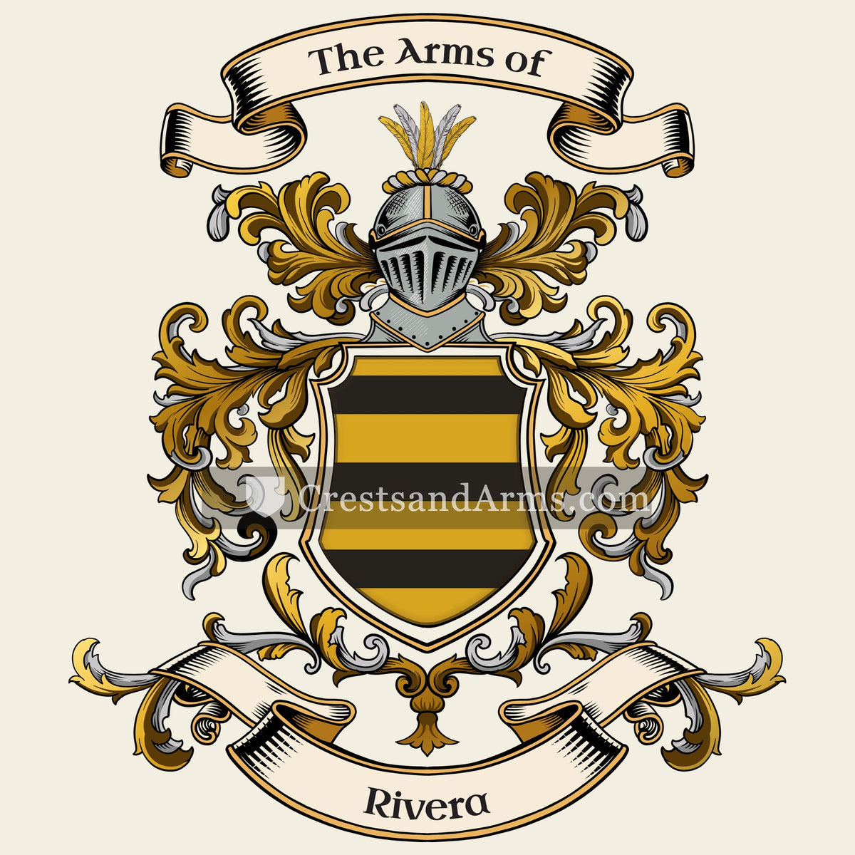 The Rivera coat of arms, drawn from the recorded blazon