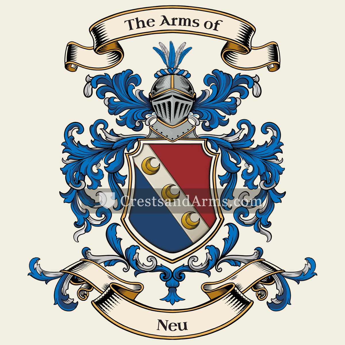 The Neu coat of arms, drawn from the recorded blazon