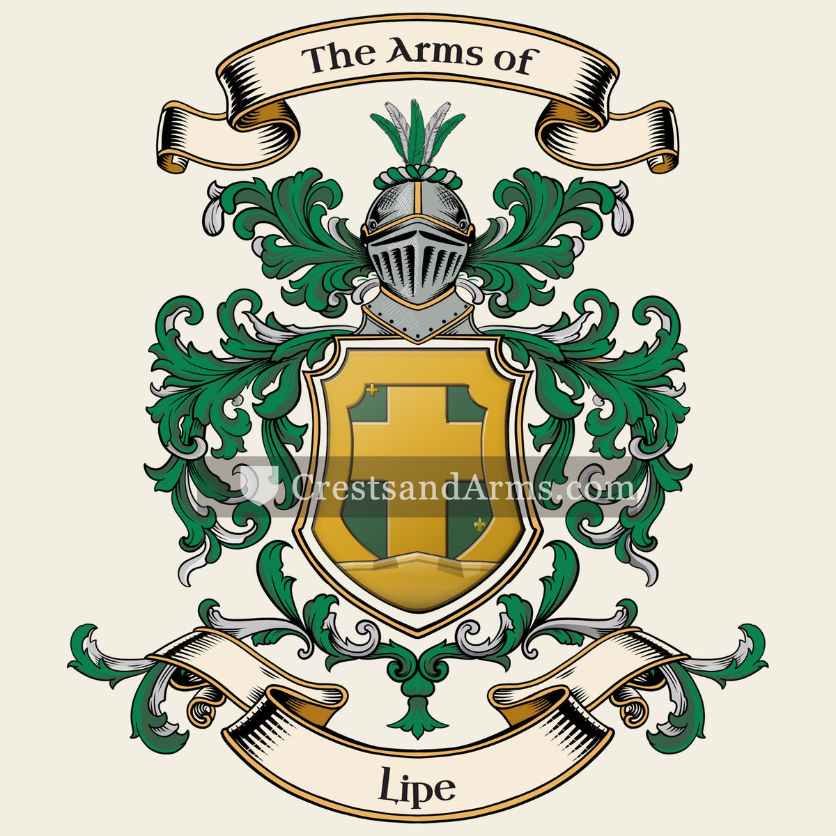 The Lipe coat of arms, drawn from the recorded blazon