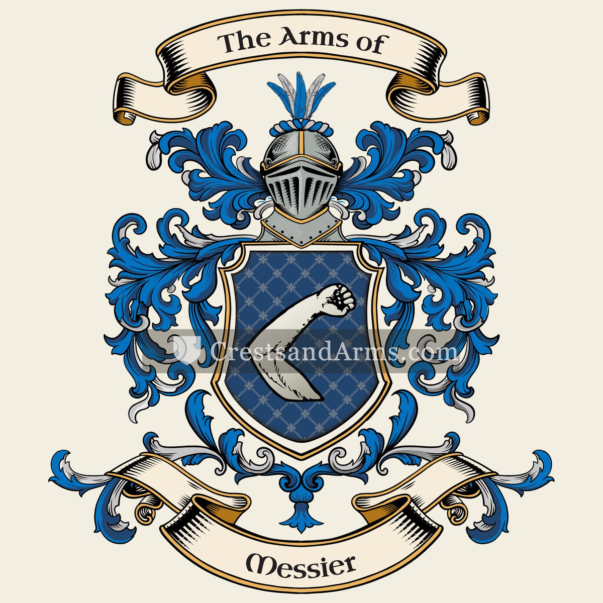 The Messier coat of arms, drawn from the recorded blazon