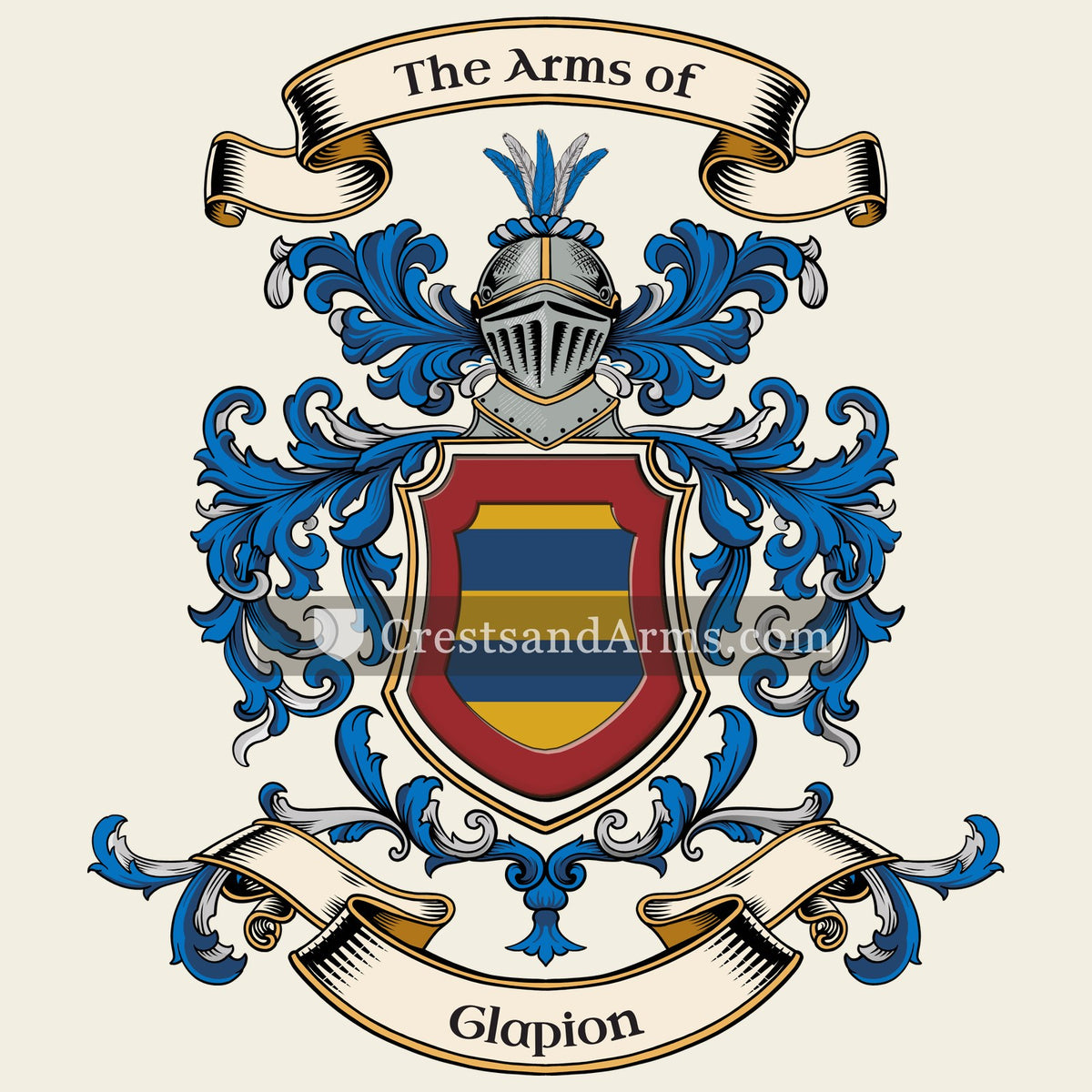The Glapion coat of arms, drawn from the recorded blazon