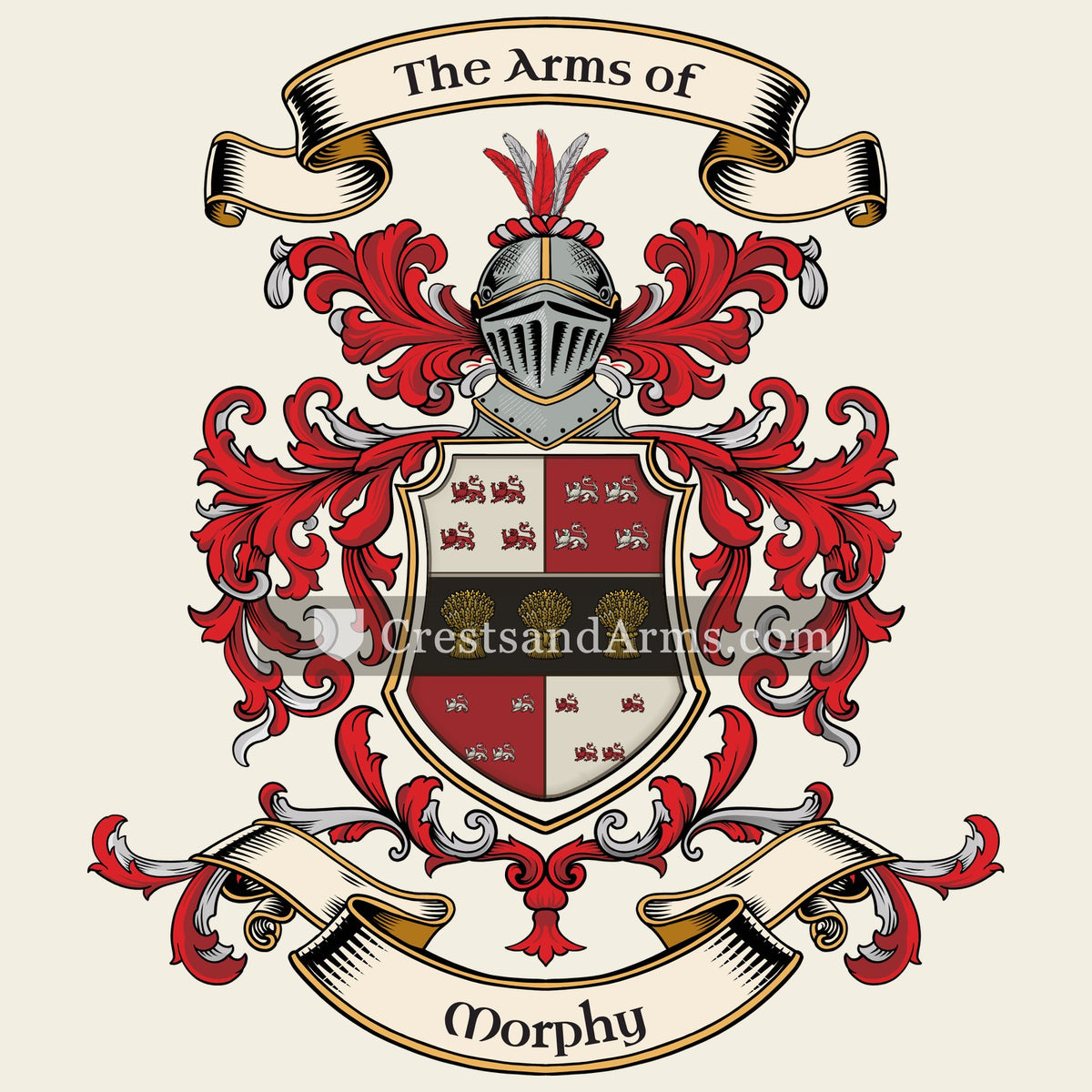 The Morphy coat of arms, drawn from the recorded blazon