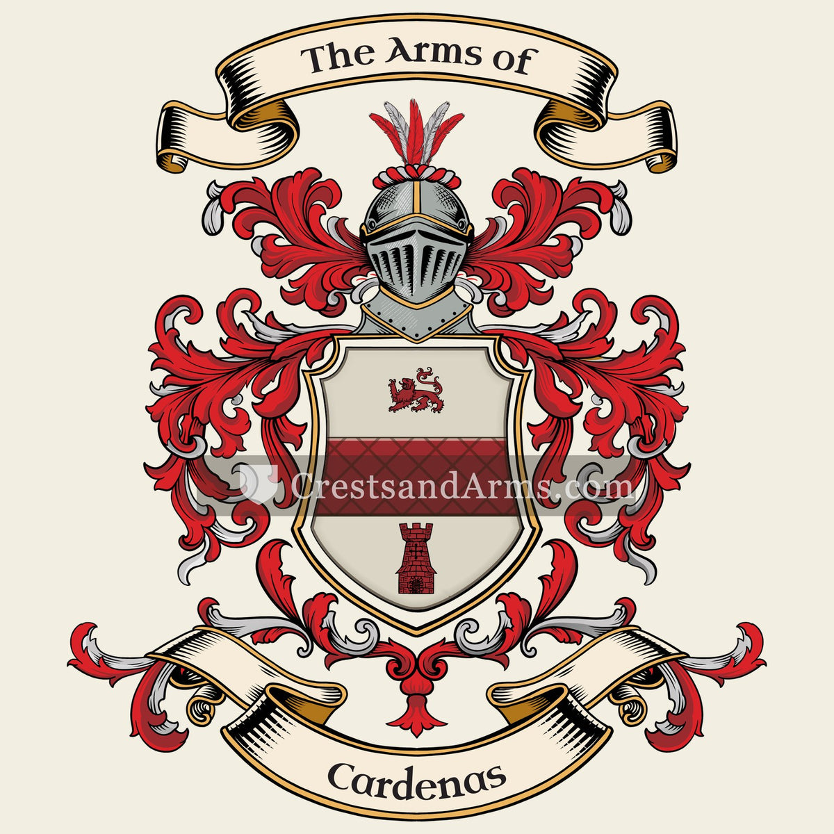 The Cardenas coat of arms, drawn from the recorded blazon