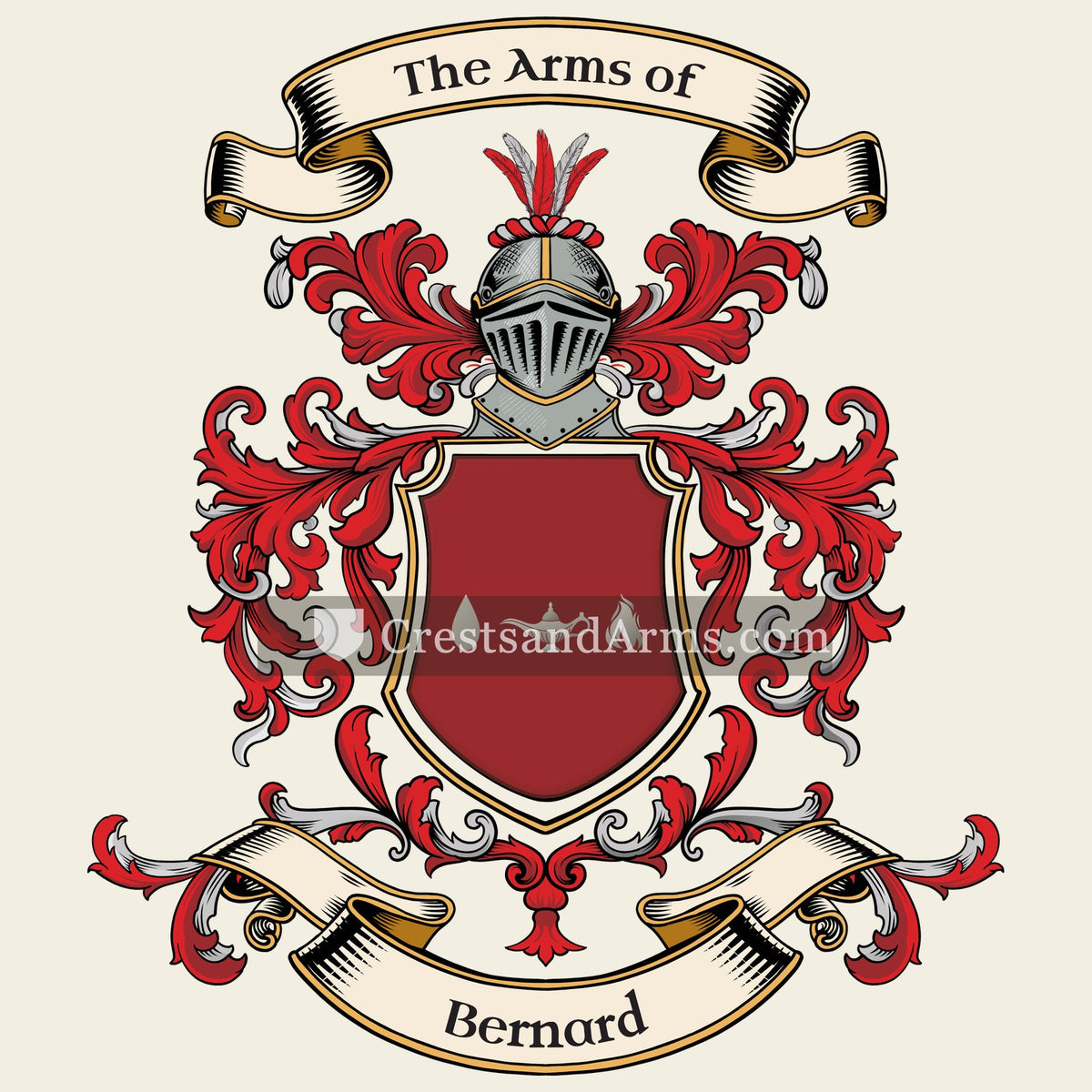 The Bernard coat of arms, drawn from the recorded blazon