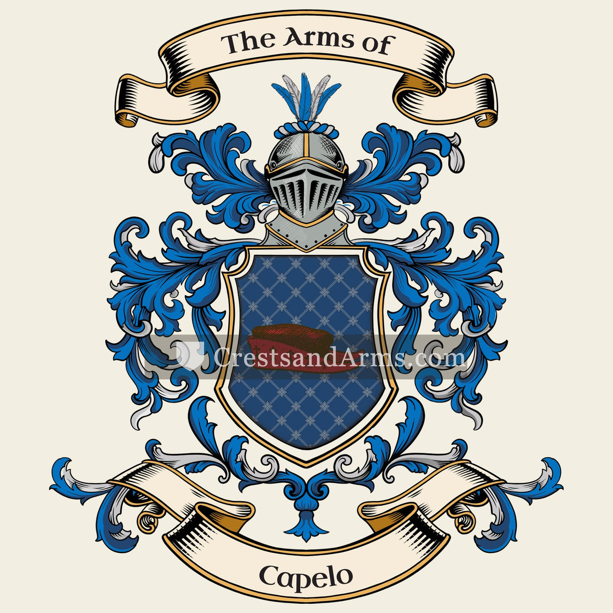 The Capelo coat of arms, drawn from the recorded blazon