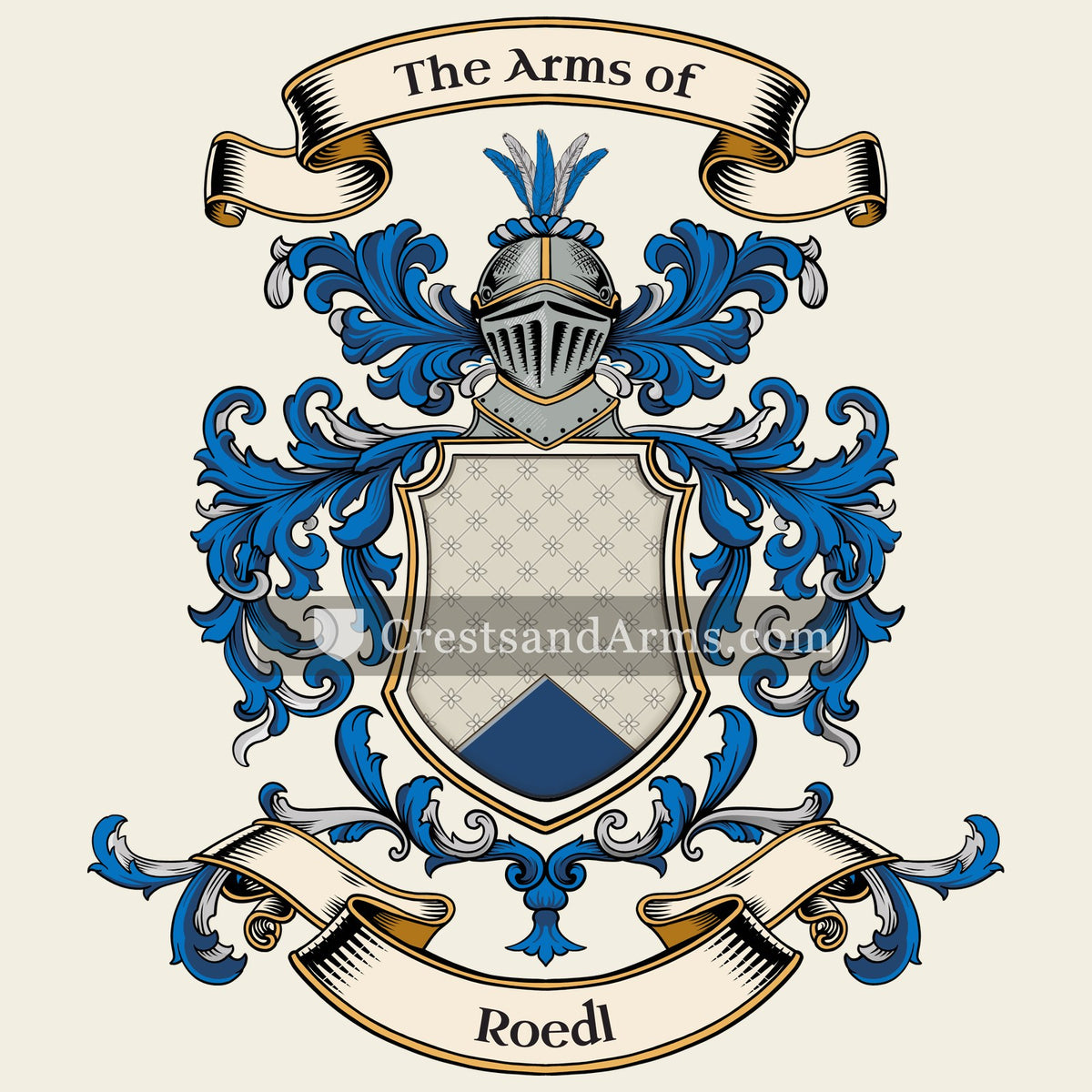 The Roedl coat of arms, drawn from the recorded blazon