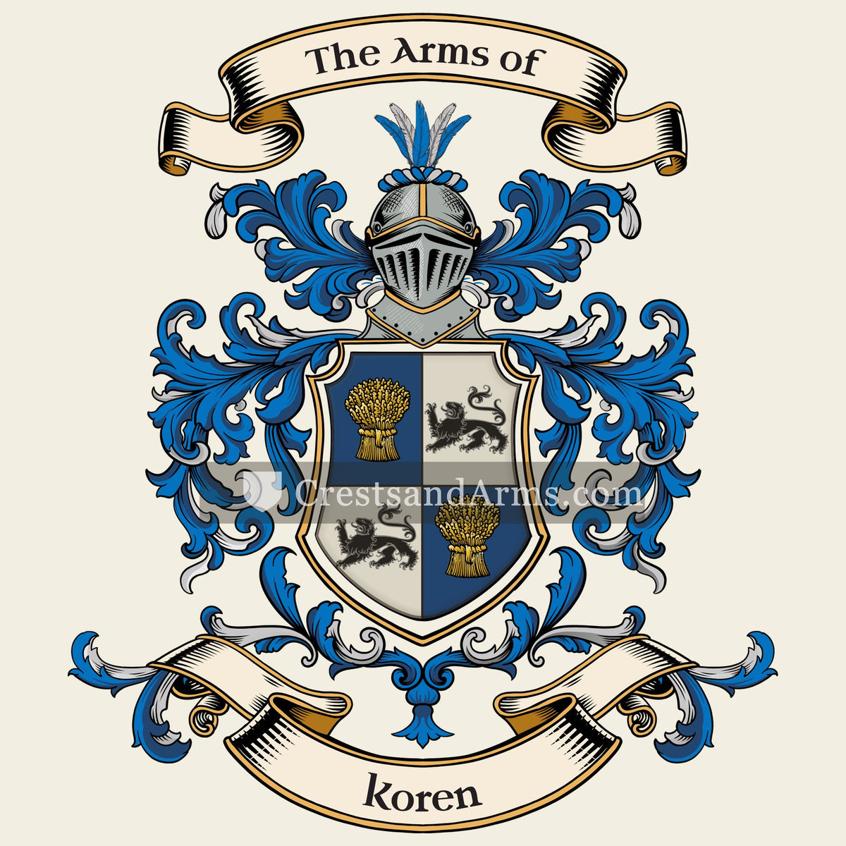 The Koren coat of arms, drawn from the recorded blazon
