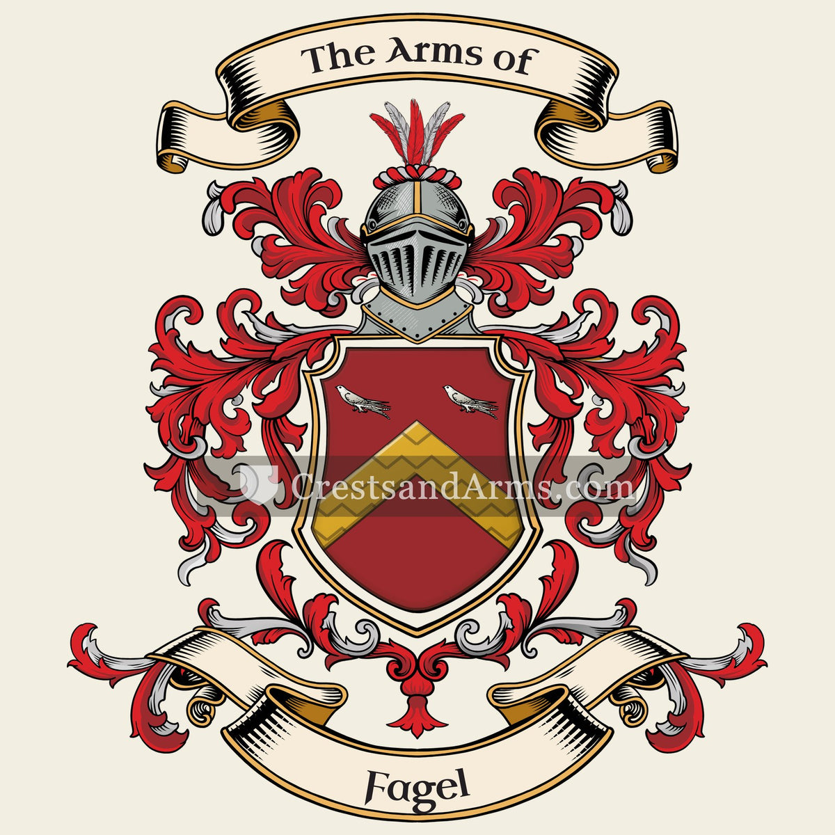 The Fagel coat of arms, drawn from the recorded blazon