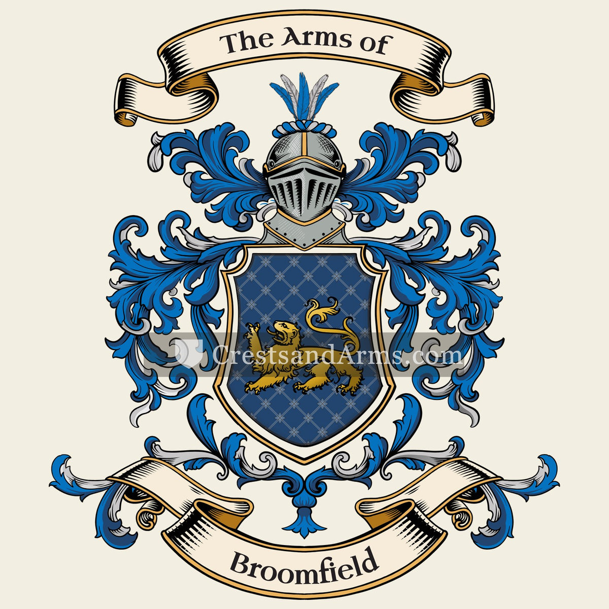 The Broomfield coat of arms, drawn from the recorded blazon