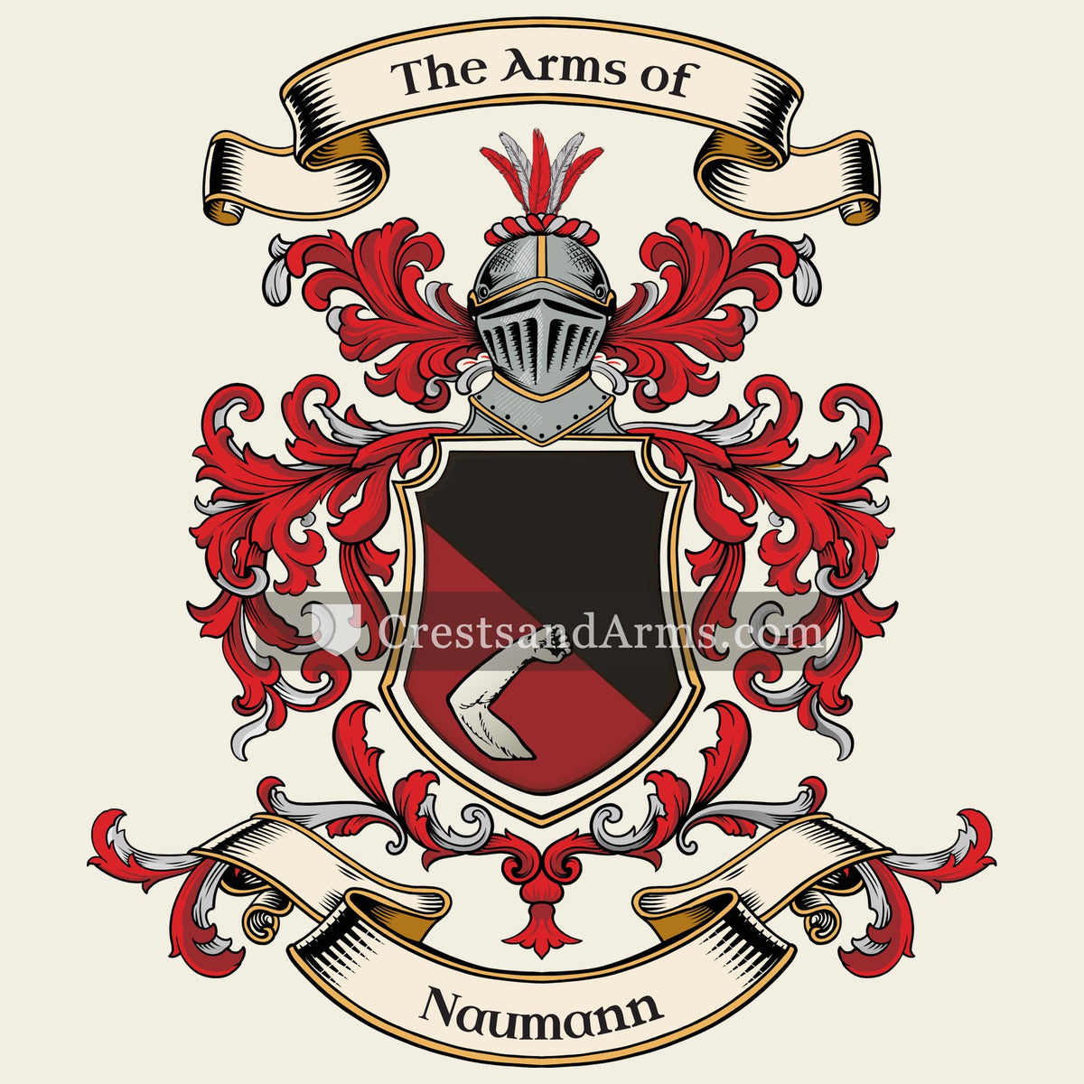 The Naumann coat of arms, drawn from the recorded blazon