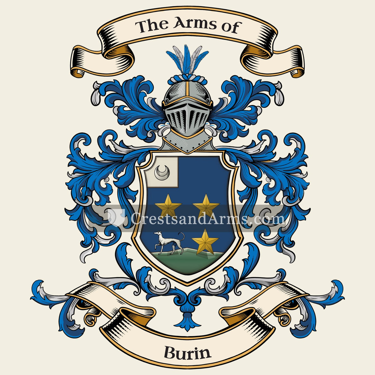 The Burin coat of arms, drawn from the recorded blazon