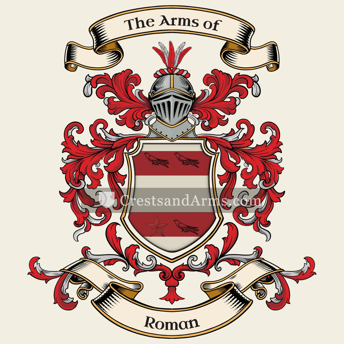 The Roman coat of arms, drawn from the recorded blazon
