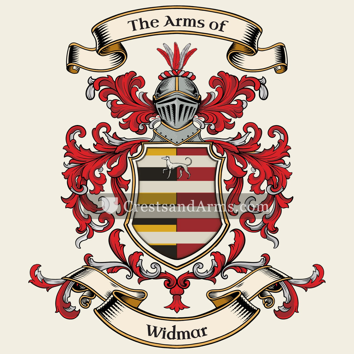 The Widmar coat of arms, drawn from the recorded blazon