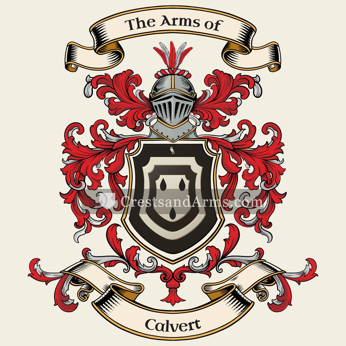 The Calvert coat of arms, drawn from the recorded blazon
