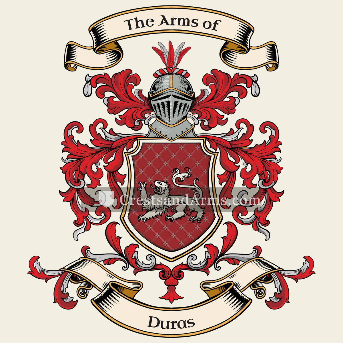 The Duras coat of arms, drawn from the recorded blazon