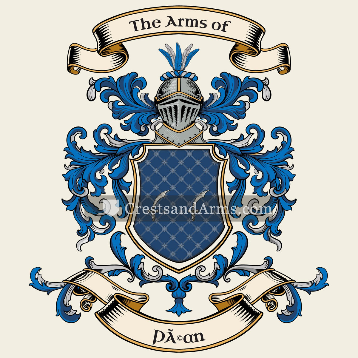 The Péan coat of arms, drawn from the recorded blazon