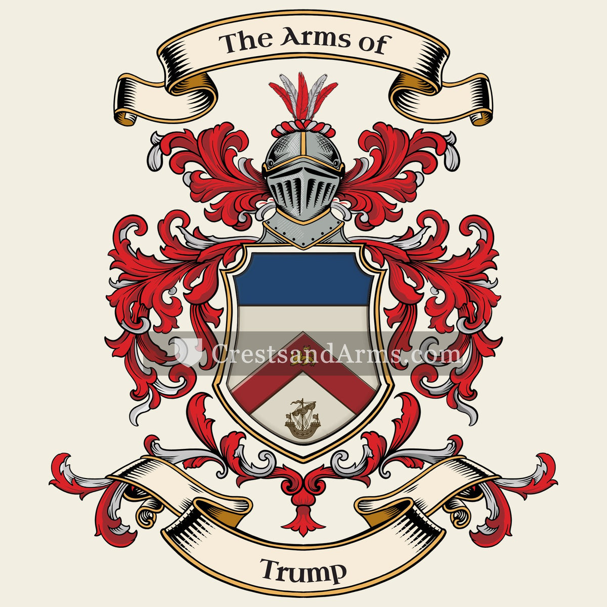 The Trump coat of arms, drawn from the recorded blazon