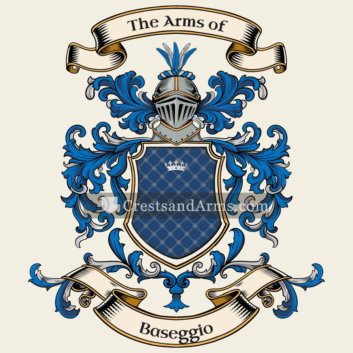 The Baseggio coat of arms, drawn from the recorded blazon