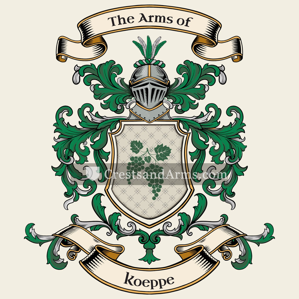 The Koeppe coat of arms, drawn from the recorded blazon