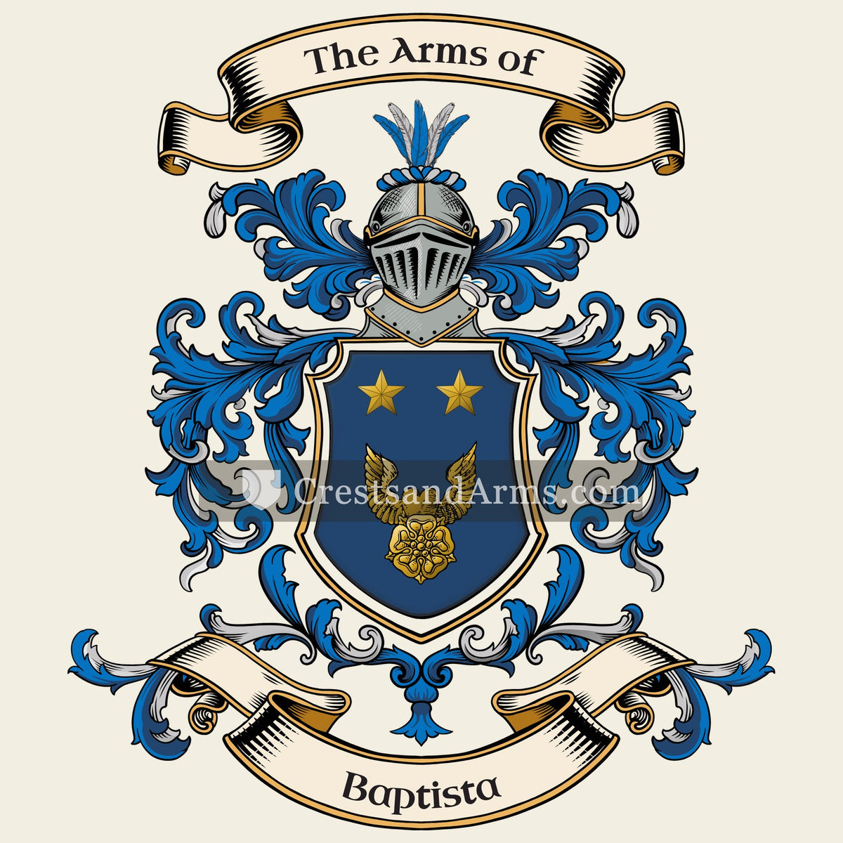 The Baptista coat of arms, drawn from the recorded blazon