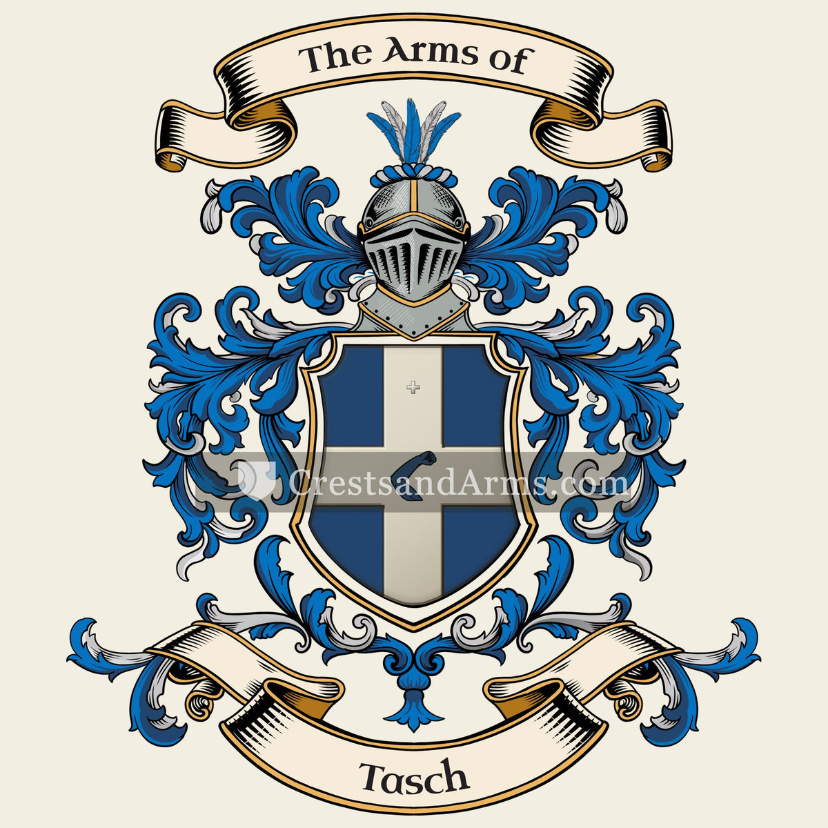 The Tasch coat of arms, drawn from the recorded blazon