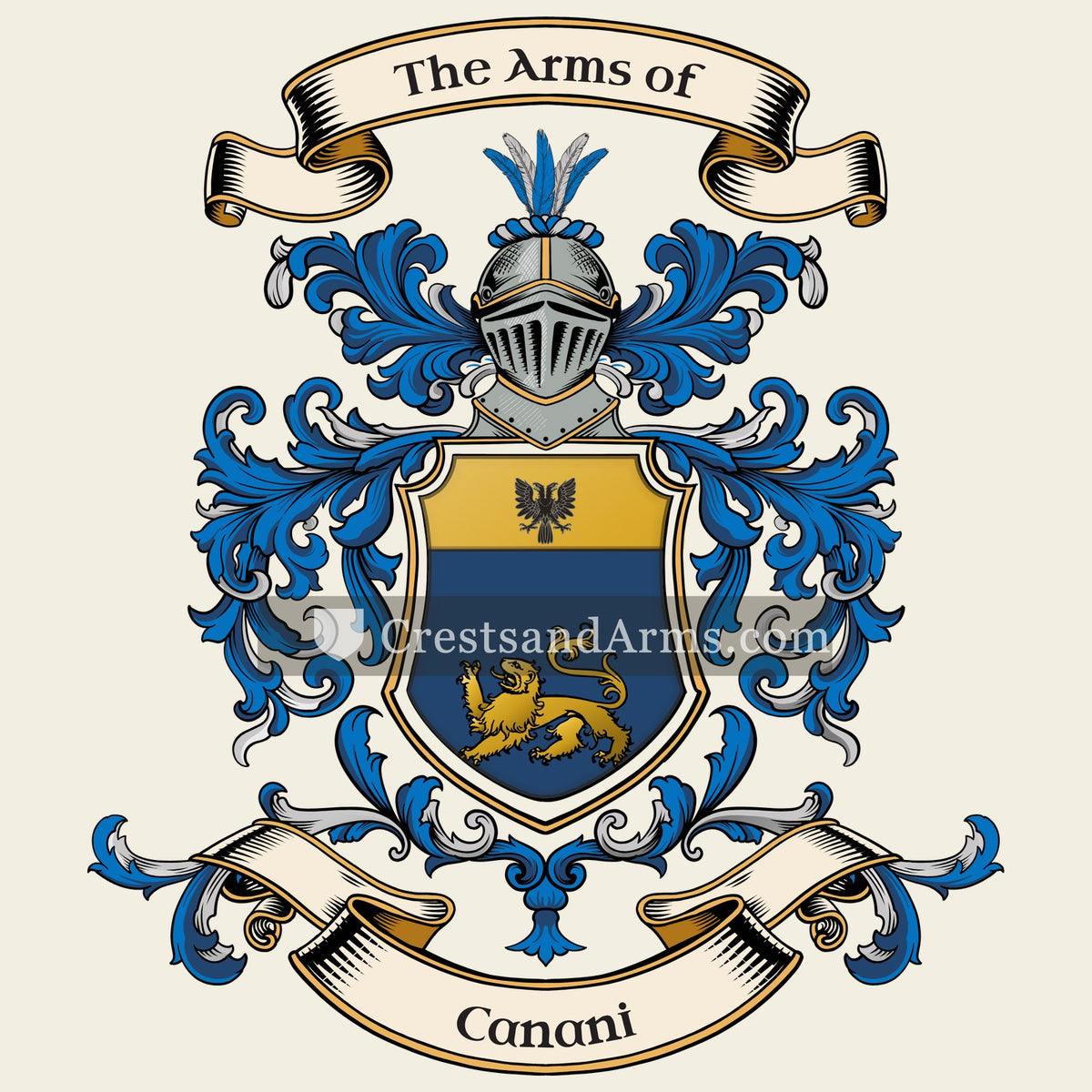 The Canani coat of arms, drawn from the recorded blazon