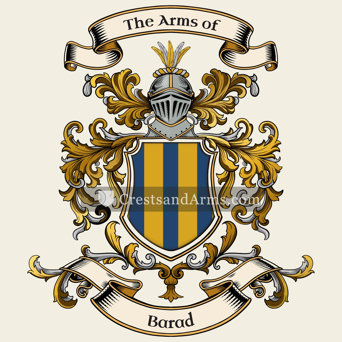The Barad coat of arms, drawn from the recorded blazon