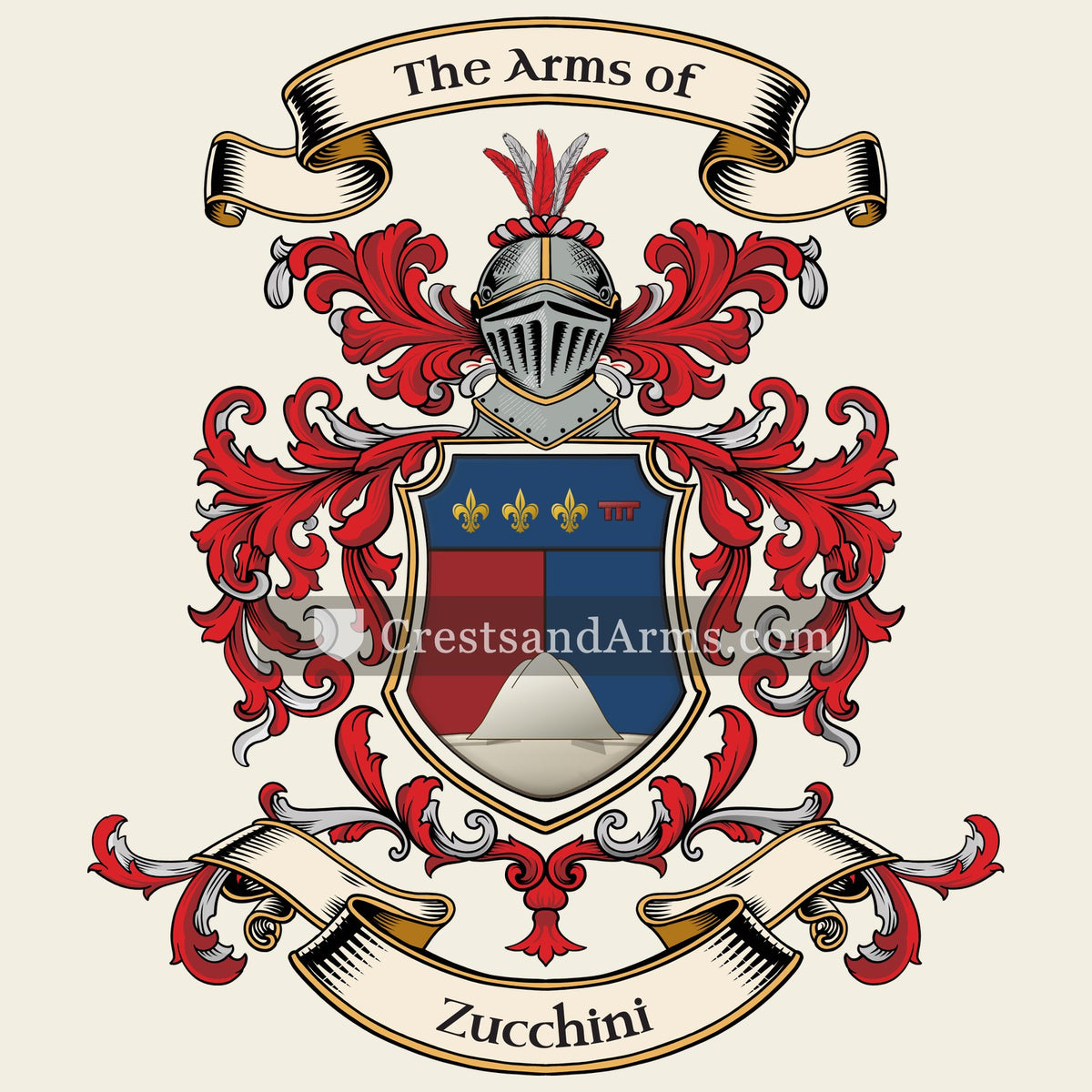 The Zucchini coat of arms, drawn from the recorded blazon