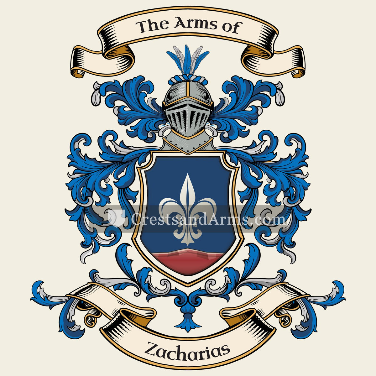 The Zacharias coat of arms, drawn from the recorded blazon